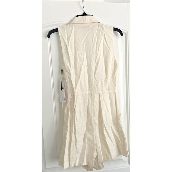 1.STATE Women's Double-Breasted Sleeveless Romper Blazer Look Ivory Beige XS - Picture 11 of 11